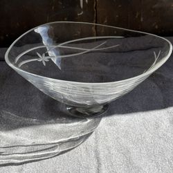 Larger Cut Glass Serving Bowl 16 Inches Round 6 Inches Deep