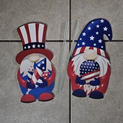 4th Of July Gnome Yard Stake Decor (Set of 2)