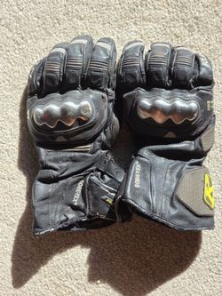 Klim Element Leather Motorcycle Gloves Gore-Tex Titanium Black Large Mens Rash