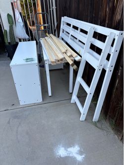 White loft bed