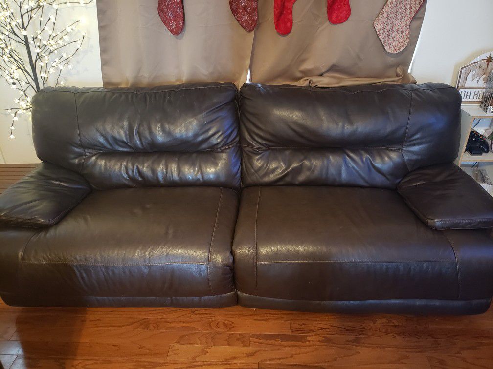 Ashley Leather Sofa And Oversized Chair 