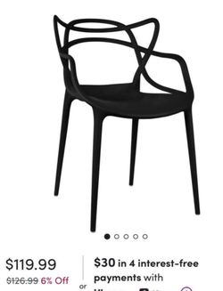 Modern Outdoor Plastic Black Chairs