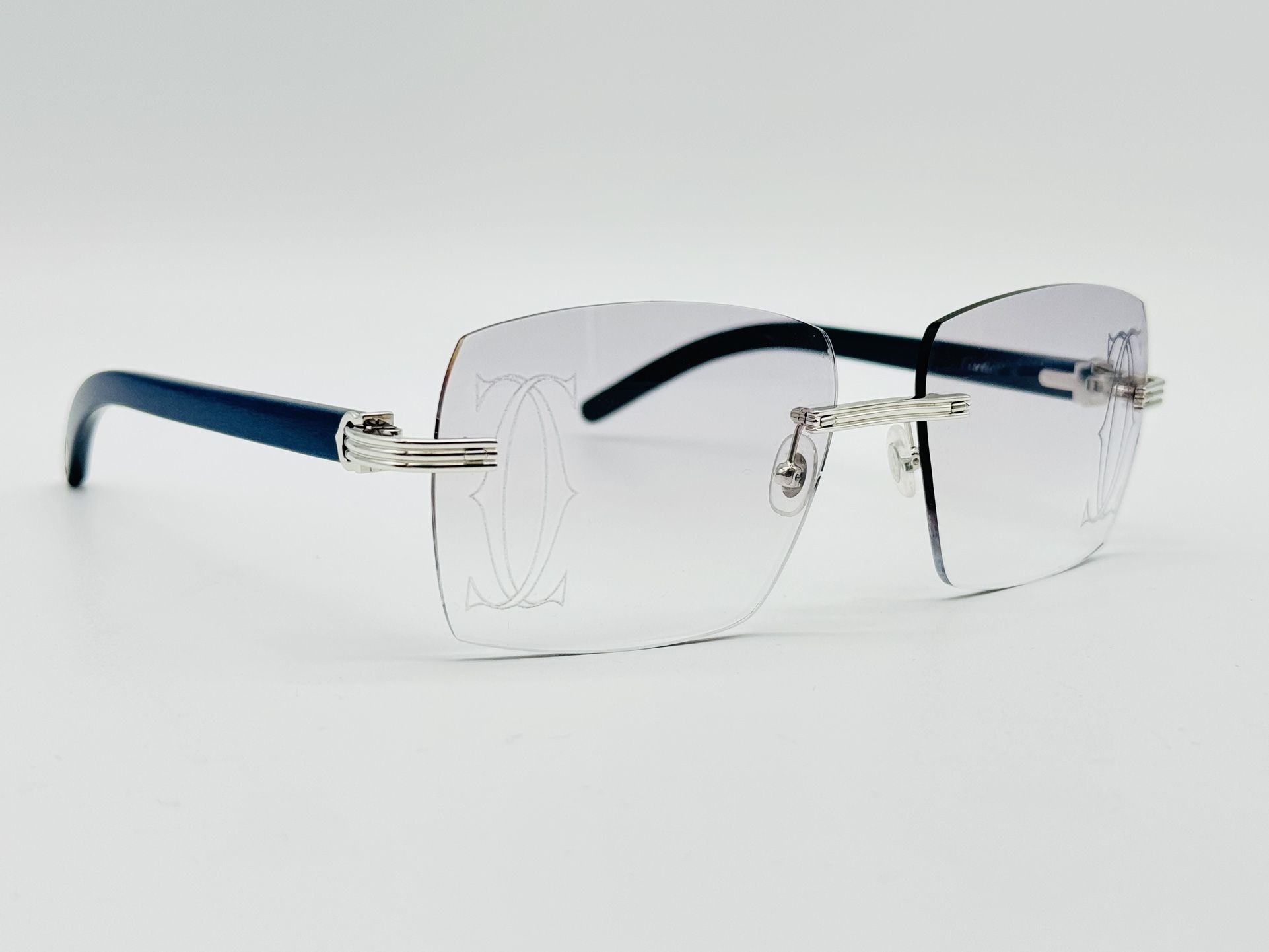 PREMIERE C DE CARTIER BLUE WOOD C DECOR RARE SUNGLASSES NEW 100% GENUINE ~$3825