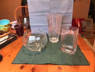 LOWER PRICE! Crystal tall vase, crystal bowl and standard vase