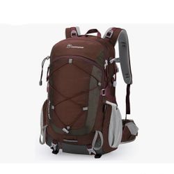 Mountaintop 40L Hiking Backpack Travel Daypack with Rain Cover for Outdoor Backpacking, Camping(Maroon)