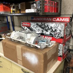 2 BBC Cylinder Heads , Edelbrock Manifold , Isky Camshaft, Pushrods, Rockers.