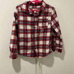Cat And Jack Plaid Size 5 T Long Sleeve Boys Shirt