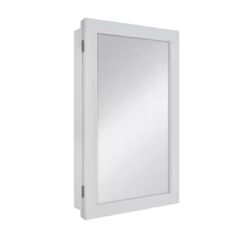 Glacier Bay 15-1/4 in. W x 26 in. H Framed Recessed or Surface-Mount Bathroom Medicine Cabinet with Mirror, Gray