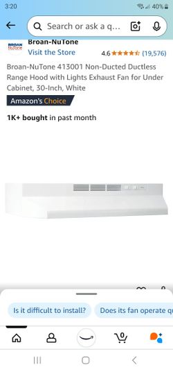 Broan-NuTone 30inch white range hood - New