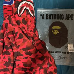Red Bape Hoodie Size Medium