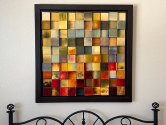 Large 40” x 40” Bombay Contemporary 3D Wall Art Sculpture - Metallic Tile Design