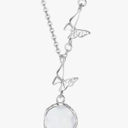 S925 Jewelry Sterling Silver Butterfly Necklace Pendant for Women Ideal Gift for Wife Mother Daughter Girlfriend Birthday Anniversary Keepsake Silver 
