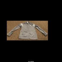 Adidas Full Zip Grey Track Jacket Girls Size M 10/12 like NEW never worn EUC!!