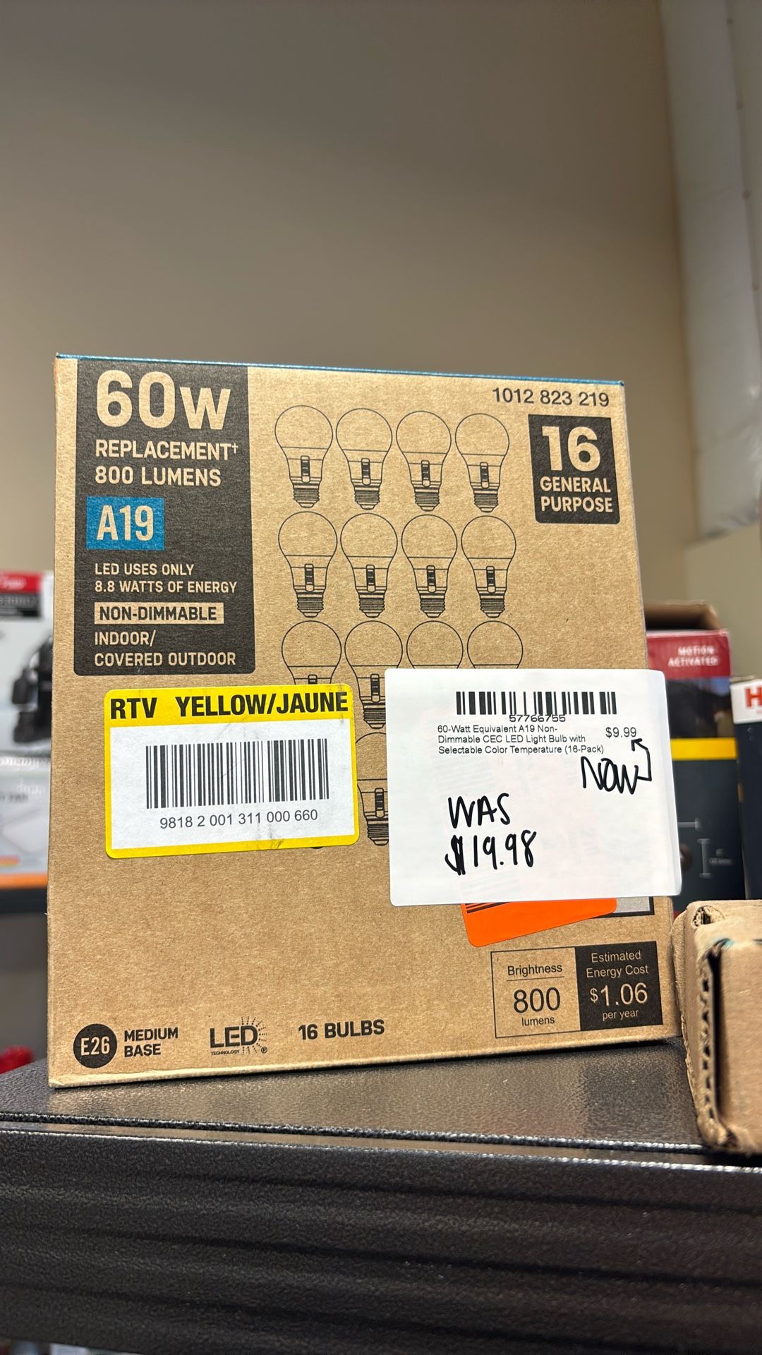 60 W lightbulbs