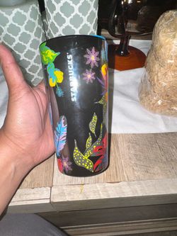 Starbucks Black Floral Tumbler Cup