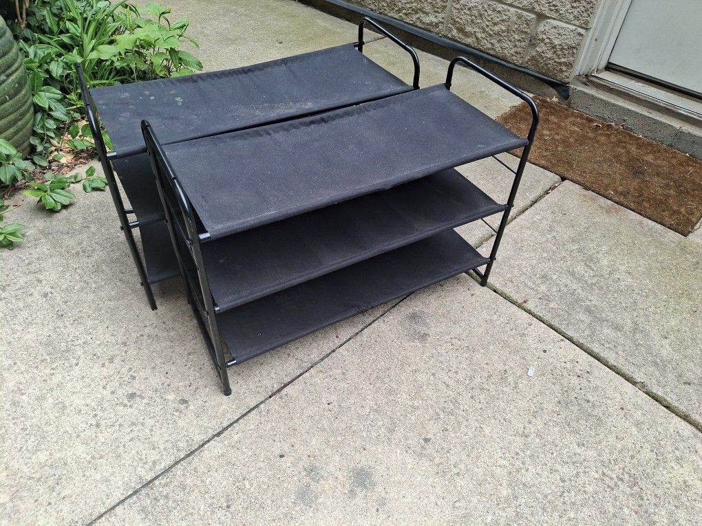 Two 3 Tier Stackable Shoe Rack, Expandable Adjustable Storage Organize