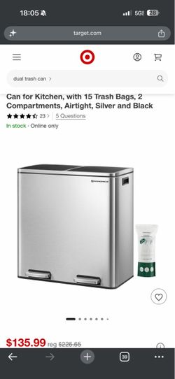 Double stainless steel trash can