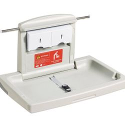 VEVOR Wall-Mounted Baby Changing Station Horizontal Foldable Diaper Change Table Safety Straps and Hanging Rods 