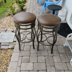 Swivel Metal Backless Bar Stools 