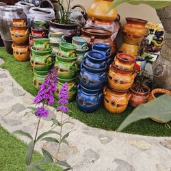 Clay Planters 🪴🇲🇽Set-3 For$55 Any Color ✨️Pottery Store In Cypress Ca "Casa Barajas Clay Pots &Pottery #1