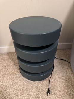 West Elm Floating Disks Side Table in Petrol Blue