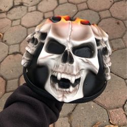Skulls And Flames Motorcycle Helmet