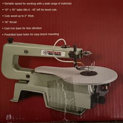 Brand New in Box CENTRAL MACHINERY 16" Variable Speed SCROLL SAW