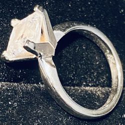 Certified 2.4 Ct Princess Cut Lab Grown Diamond Solitaire Ring 14k White Gold