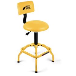 Shop Stool with Backrest, Mechanic Garage Stool for Workshop, Adjustable Shop Stools Chair, Padded Workbench Stools for Men Women, 300 LBS Capacity, 3