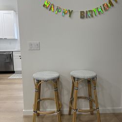 30” Alastair Rattan bar stools Set Of 2 