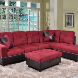 New Sectional + Ottoman Set