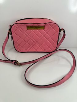 Kurt Geiger London Pink Quilted Lambskin Leather Crossbody Camera Bag