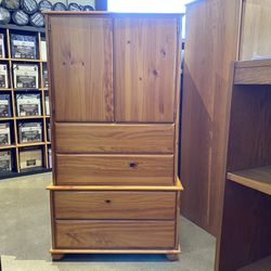 MACO Pine Armoire w/ Slide Out Shelves