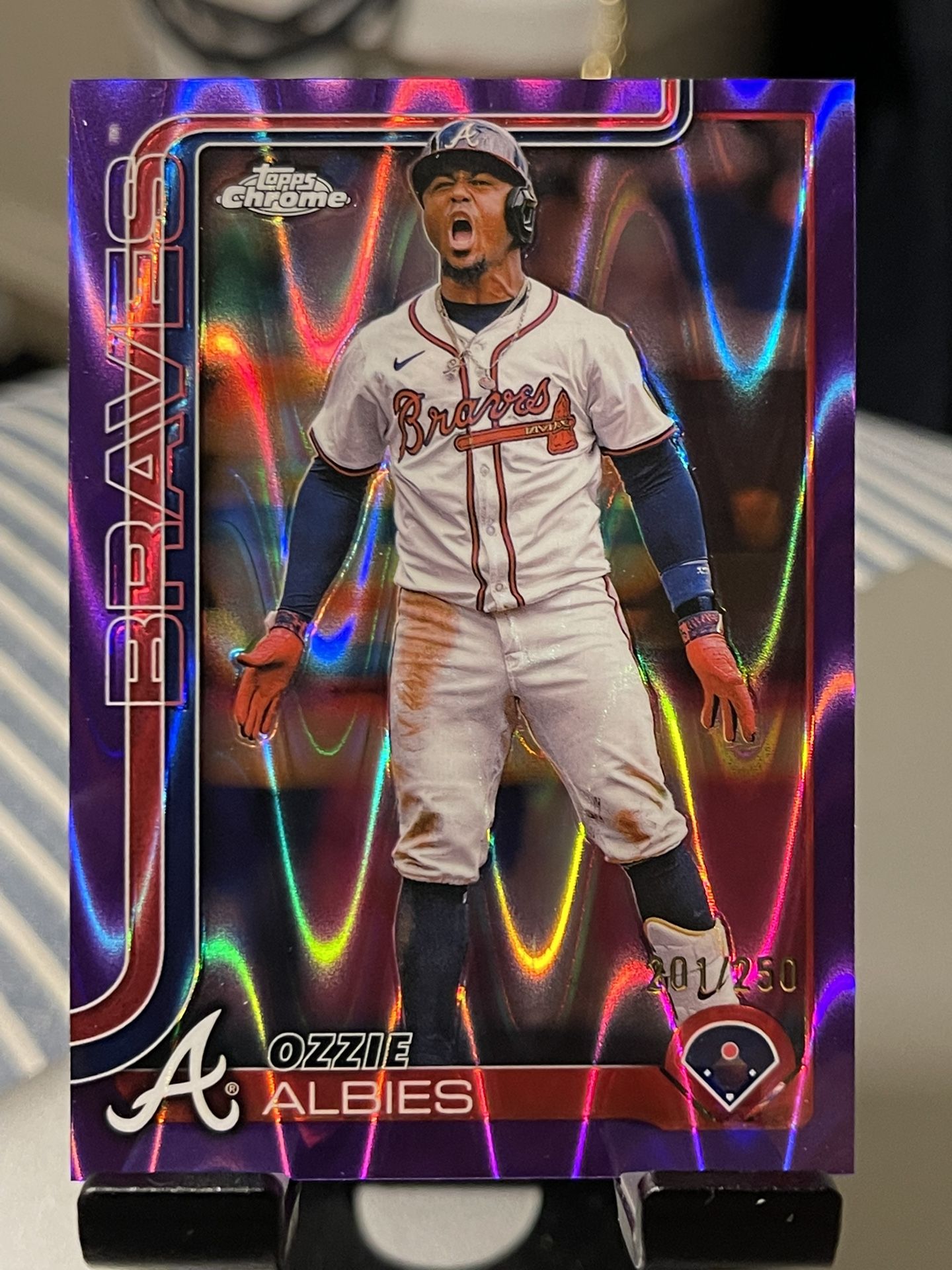 2025 Topps Chrome - Ozzie Albies #206 Purple Refractor /250