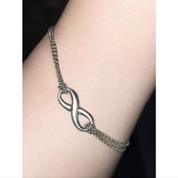 Tiffany & Co Silver Infinity Double Chain Bracelet 7"