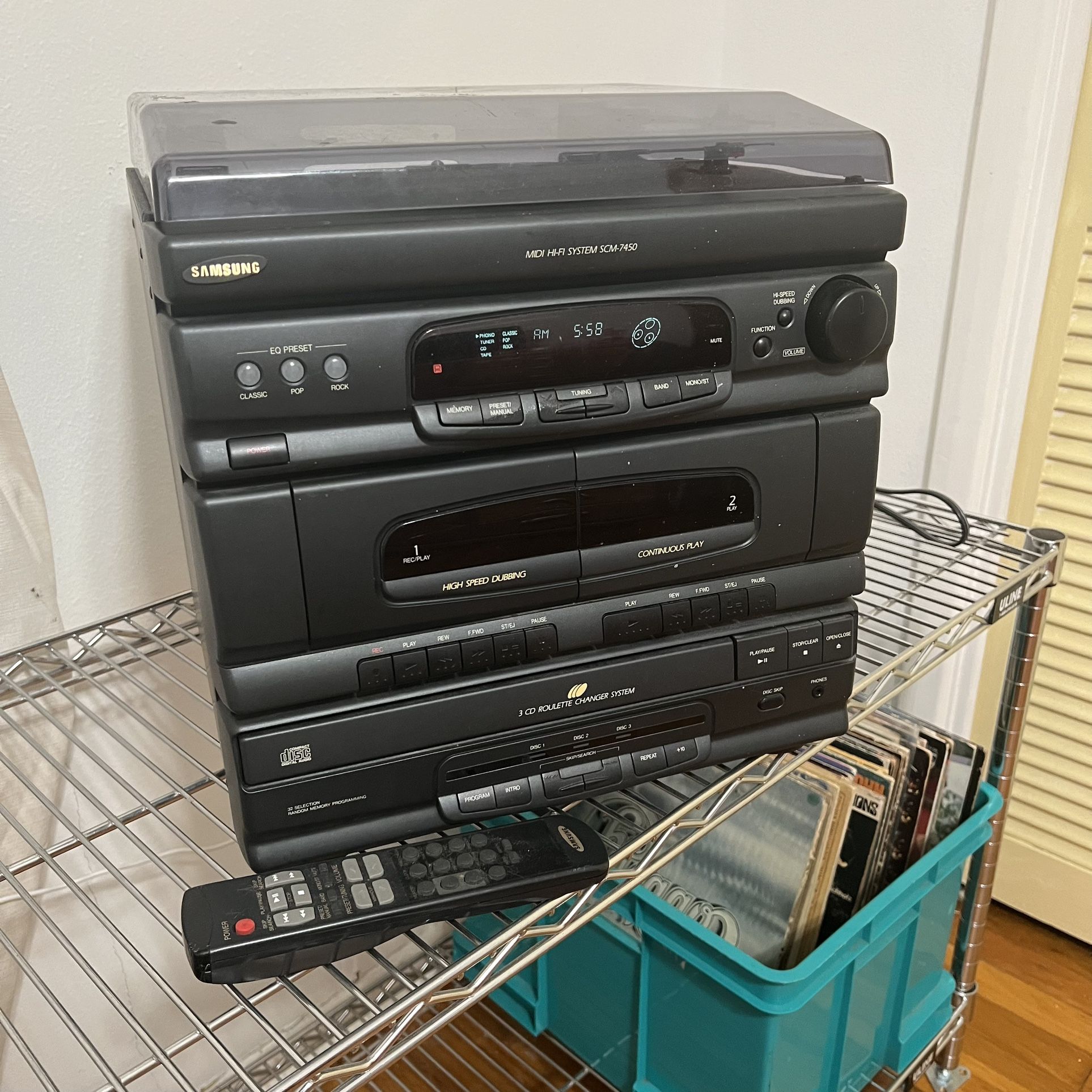 Samsung Vinyl Record Player Midi HiFi System SCM-7450 CD Changer Tape