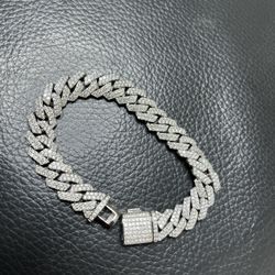 12 MM Solid Silver With Real Diamonds