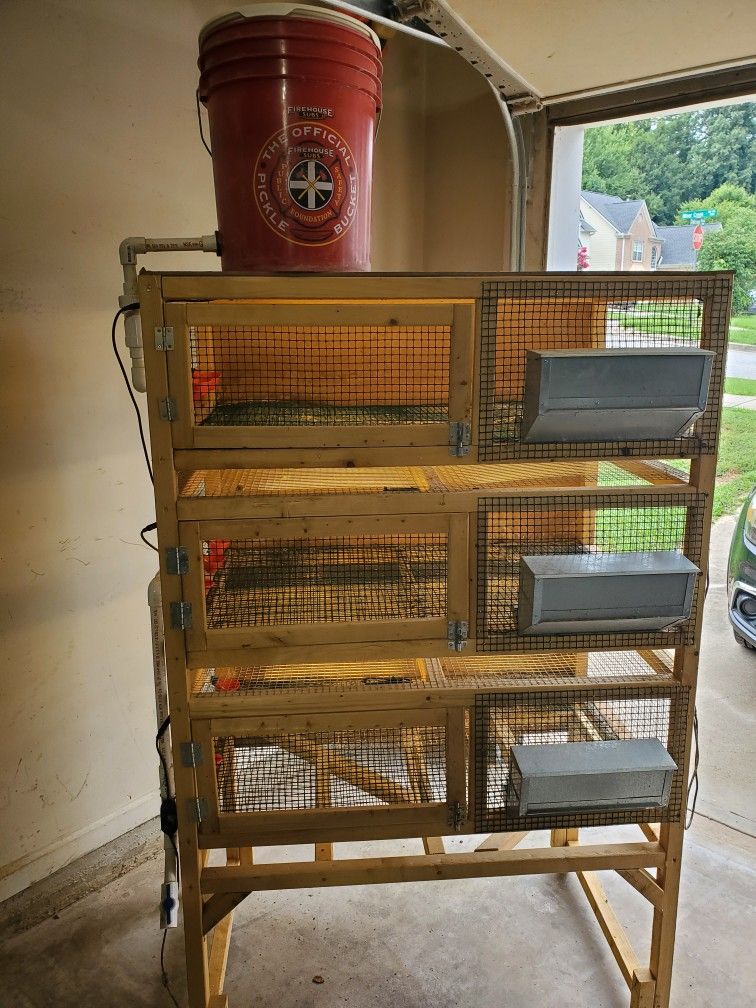 3-Tier Quail Cage – Large Capacity, Wheels, Water System