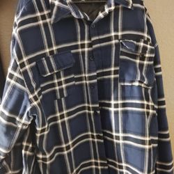 Navy Blue Flannel Jacket