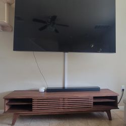 Modway Render 70" Mid-Century Modern Low Profile Media Console TV Stand, 70 Inch, Walnut Walnut
