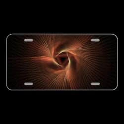 License Plate Novelty Car Front Abstract Fractal Rays Abstract
