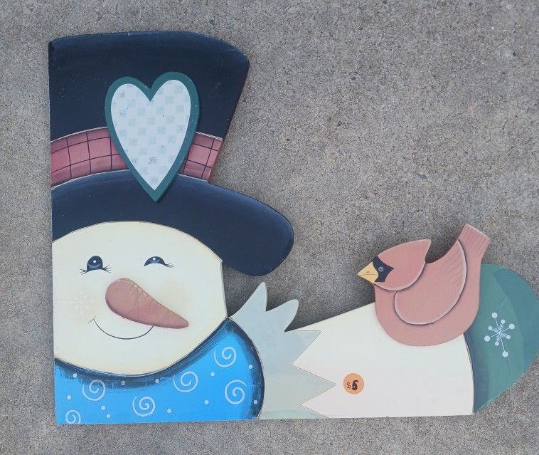 Snowman Window Decoration (Wood)