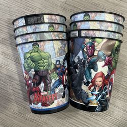 8 AVENGERS 16oz Plastic Cup Hulk Iron Man Black Panther Collectible (set of 8)