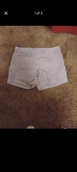 Light Gray Cuffed Chino Shorts