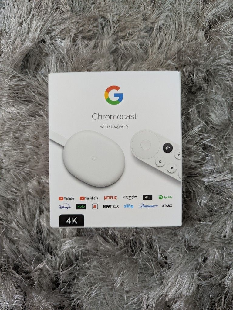 Google Chromecast TV + Remote (4K, Brand New)