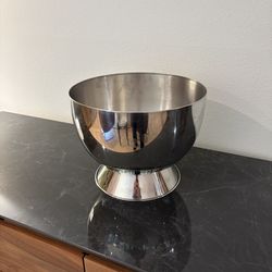 Crate and Barrel metal Pedestal Punch Bowl