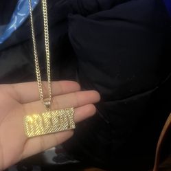 cuban necklace with greedy pendent 10k 