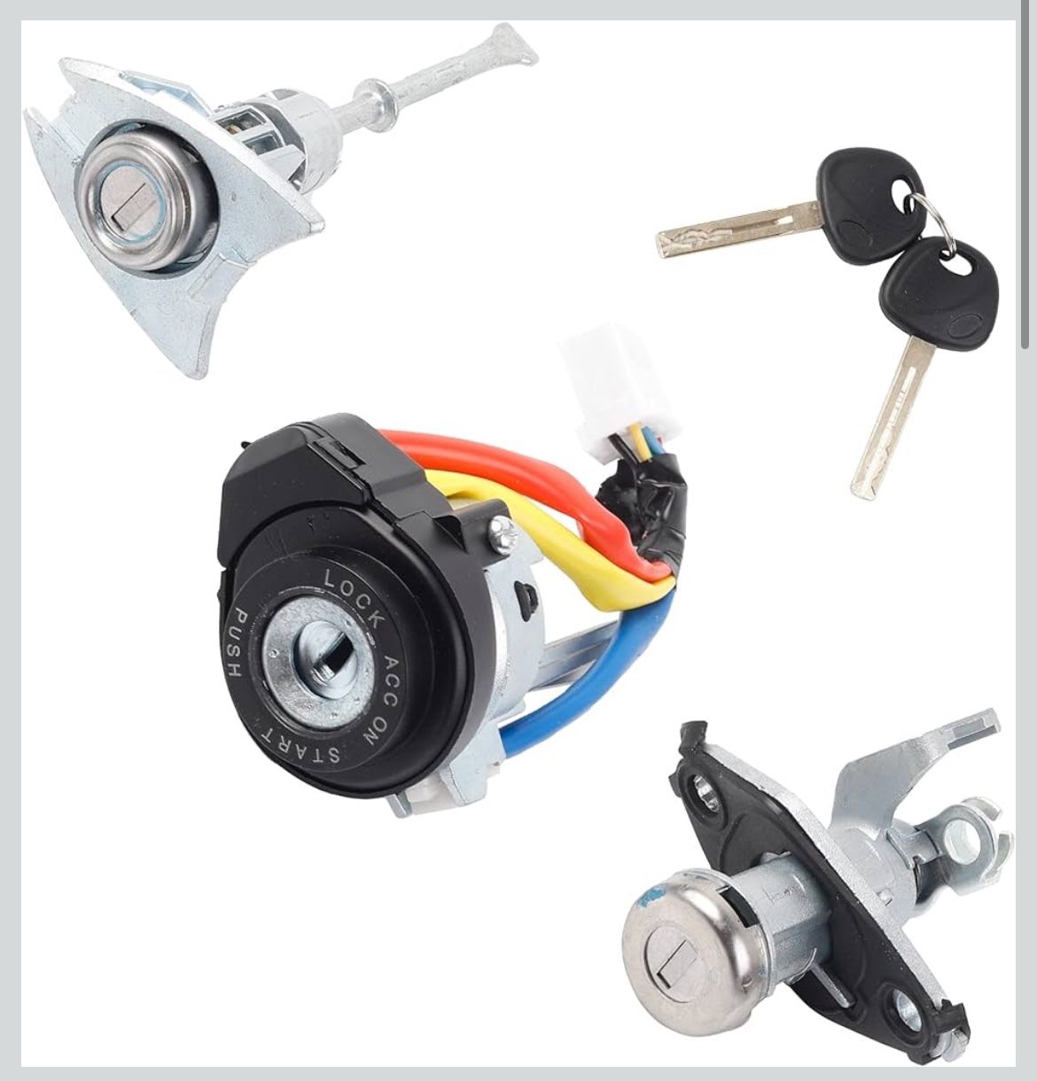 Dasbecan Ignition Switch Door Lock Cylinder with 2 Keys Compatible with Hyundai Sonata 2009-2014 Replaces# 81970-3SA00 81250-3SA00 (6Pins) @N2-83