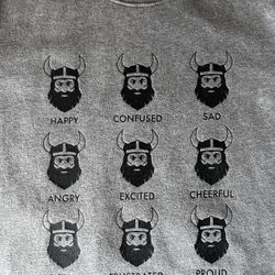 Bearded Icelandic Viking Warrior Sweatshirt Size L