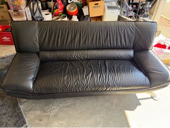 Black leather couches